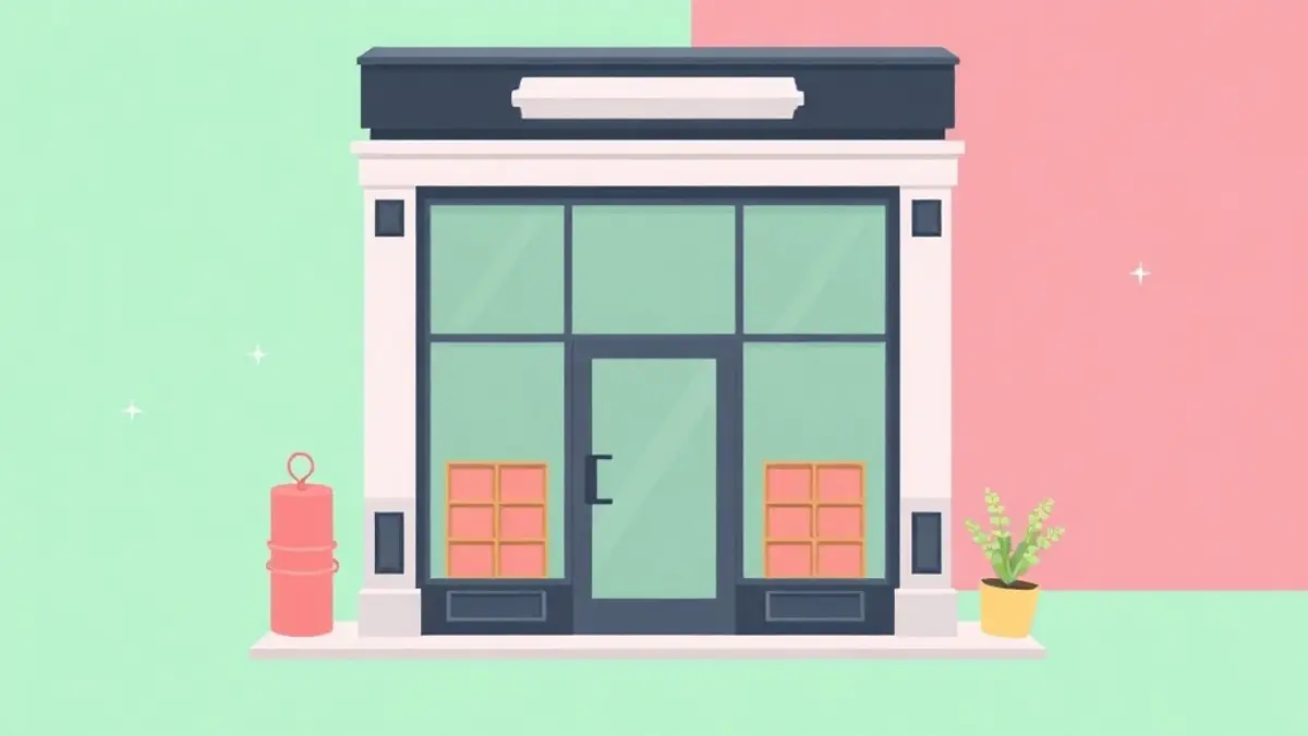 Vitrine de commerce à Étampes